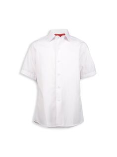 Рубашка из однотонного поплина для мальчика из смесового хлопка Elie Balleh, белый