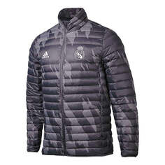 Пуховик adidas real Madrid Embroidered Logo Camouflage Stand Collar Down Jacket Black, черный