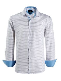 Рубашка приталенного кроя с принтом Micro Ditsy Elie Balleh, белый