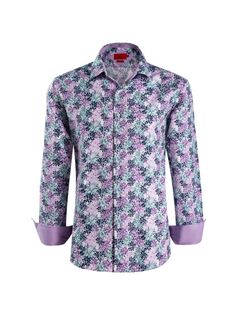 Рубашка приталенного кроя с цветочным принтом Elie Balleh, фиолетовый