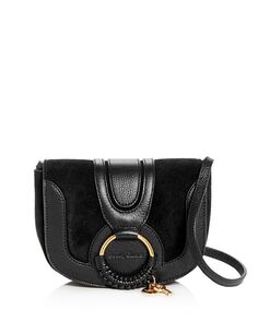 Hana Mini Suede &amp;; Кожаная сумка через плечо See by Chloé, цвет Black