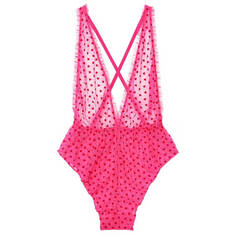 Боди Victoria&apos;s Secret Fun &amp; Flirty Mini Hearts Flocked Mesh, розовый