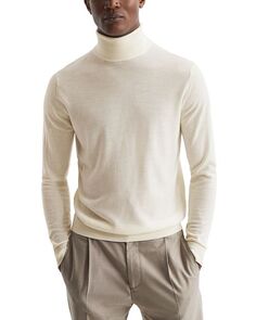 Шерстяной свитер Caine с высоким воротником REISS, цвет White