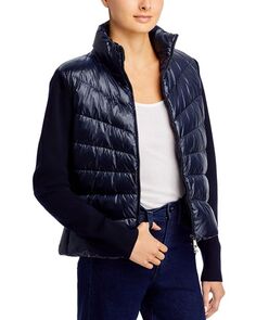 Пуховик смешанной техники Moncler, цвет Blue