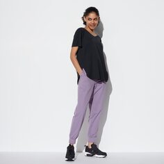 Ультраэластичные спортивные брюки AIRism (стандартная длина 66-68см) UNIQLO, фиолетовый