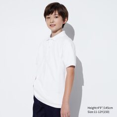 Детская рубашка поло из сухого пике UNIQLO, белый