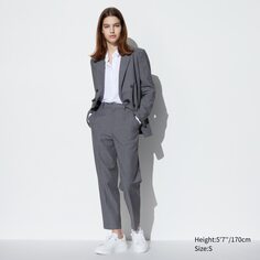 Умные брюки длиной по щиколотку UNIQLO, серый