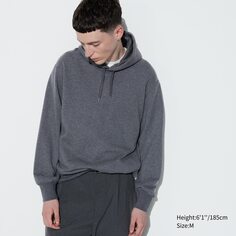 Пуловер с капюшоном UNIQLO, темно-серый