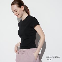 Мини-футболка с короткими рукавами UNIQLO, черный