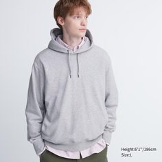 Спотовый пуловер с капюшоном UNIQLO, серый