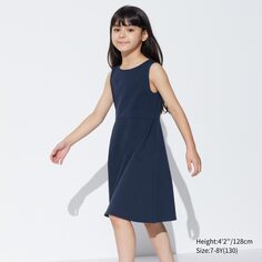 Платье без рукавов для девочек ультра стрейч airism UNIQLO, темно-синий