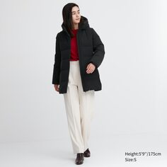 Бесшовное пуховое пальто UNIQLO, черный