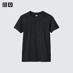 Футболка uniqlo с круглым вырезом и короткими рукавами UNIQLO, черный