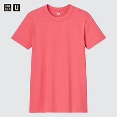 Футболка с круглым вырезом и короткими рукавами UNIQLO, красный