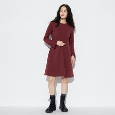 Мини-платье из смешанного хлопка UNIQLO, винный