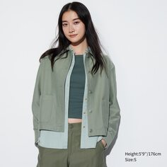 Куртка из джерси свободного кроя UNIQLO, зеленый