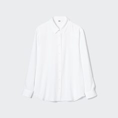 Блузка с длинными рукавами вискус (сезон 2021 года) UNIQLO, белый