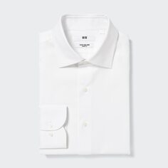 Рубашка узкого кроя super non-iron (ворошник с полуобрезом) UNIQLO, белый