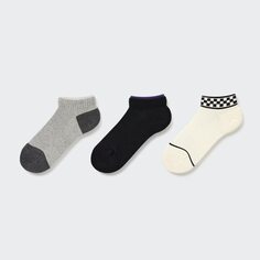 Детские многослойные короткие носки (три пары) UNIQLO, темно-серый