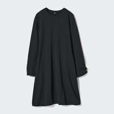 Мини-платье из смешанного хлопка UNIQLO, черный