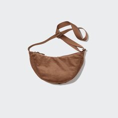 Круглая мини-сумка на плече (вельс) UNIQLO, коричневый