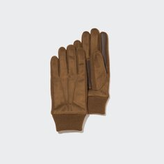 Перчатки на подкладке heattech UNIQLO, коричневый