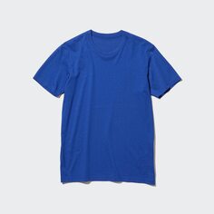 Футболка dry color с круглым вырезом и короткими рукавами UNIQLO, синий