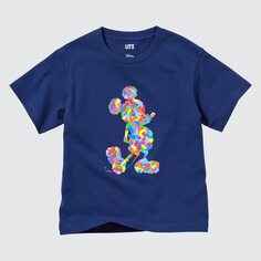 Детская футболка с графикой «микки стендс ют» UNIQLO, синий