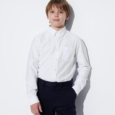Комфортная рубашка из тонкой ткани (с длинным рукавом/формальная) UNIQLO, белый