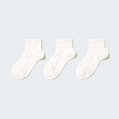 Носки короткие (3 пары, спортивные, ворсовые) UNIQLO, белый