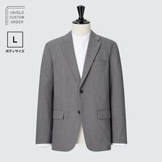 Куртка Kando, эластичная в двух направлениях (шерстяная, размер L, длина 70-74 см, длина рукава 58-64 см), можно расстегнуть. UNIQLO, серый