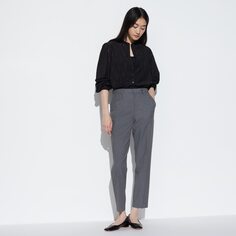 Удобные брюки до щиколотки (2WAY, стрейч, зауженные, длина 71 см) UNIQLO, серый