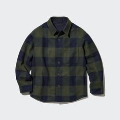 Куртка-рубашка UNIQLO, оливковый