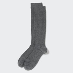 Высокие носки из теплотехнического материала UNIQLO, темно-серый
