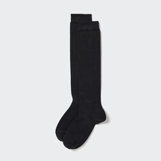 Высокие носки из теплотехнического материала UNIQLO, черный