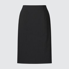 Эластичная обтягивающая юбка (средней длины, 56-58 см) можно подобрать по размеру. UNIQLO, черный