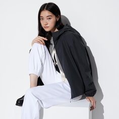 Складная парка с капюшоном для уф-защиты UNIQLO, черный