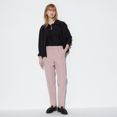 Удобные брюки до щиколотки (2WAY, стрейч, зауженные, длина 71 см) UNIQLO, розовый