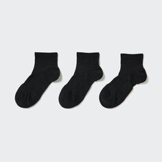 Носки короткие (3 пары, спортивные, ворсовые) UNIQLO, черный