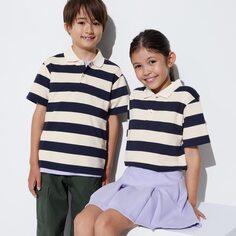 Рубашка-поло Dry Kanoko с каймой (короткий рукав) UNIQLO, естественный