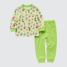 Пижама Disney Kidia (с длинным рукавом) UNIQLO, светло-зеленый