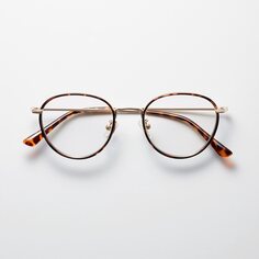 Круглые комбинированные солнцезащитные очки UNIQLO, коричневый