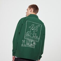 Тренерская куртка Keith Haring Subway с рисунком UNIQLO, зеленый
