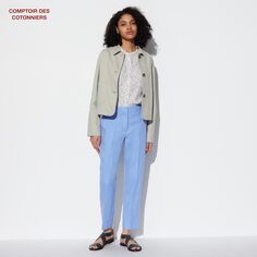 Льняные брюки до щиколотки (Comptoir de Cotonnier) UNIQLO, синий