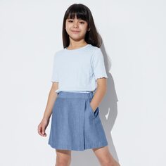 Мини-пальто GIRLS из шамбре UNIQLO, синий