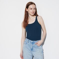 Майка из хлопкового бюстгальтера AIRism UNIQLO, темно-синий