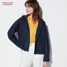 Парка из смесового хлопка (comptoir de cotonnier) UNIQLO, темно-синий