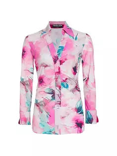 Рубашка Shoreh с цветочным принтом и рюшами Chiara Boni La Petite Robe, цвет summer roses pink