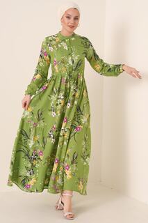 A.green Платье-хиджаб с великолепным воротником и узором Bigdart, зеленый