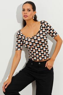 Женская блузка с разноцветными узорами LPP1224 Cool &amp; Sexy, черный